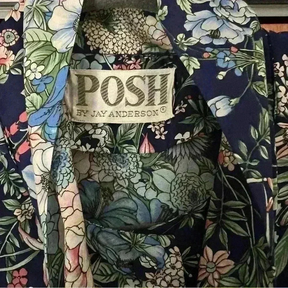 VTG Floral Tie neck blouse  Posh by Jay Anderson Blouse - Picture 3 of 7